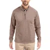 Cutter & Buck Adapt Heather Quarter Zip Pullover In Brown