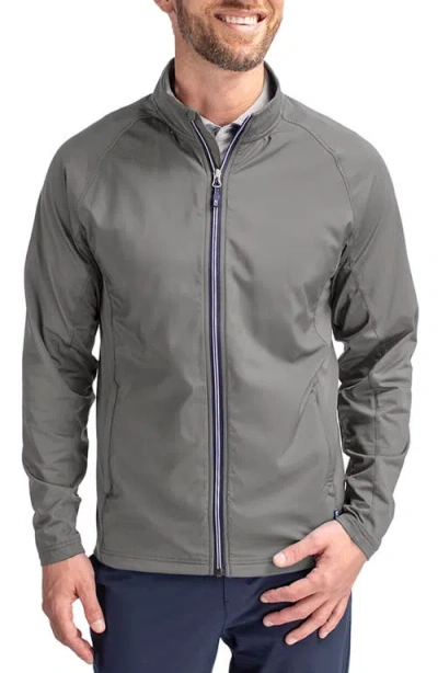 Cutter & Buck Adapt Hybrid Full Zip Jacket In Gray