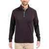 Cutter & Buck Adapt Eco Knit Stretch Recycled Mens Big And Tall Quarter Zip Pullover Jacket In Black