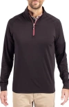 Cutter & Buck Adapt Knit Quarter Zip Pullover In Brown