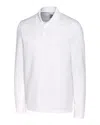 Cutter & Buck Advantage Eco Tri-blend Pique Mens Big And Tall Long Sleeve Polo In White