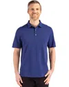 Cutter & Buck Advantage Refresh Epic Confidence Recycled Mens Tri-blend Pique Polo In Blue