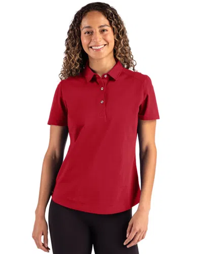 Cutter & Buck Advantage Refresh Epic Confidence Recycled Womens Tri-blend Pique Polo In Burgundy