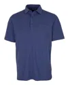 Cutter & Buck Advantage Tri-blend Jersey Mens Pocket Polo Shirt In Blue