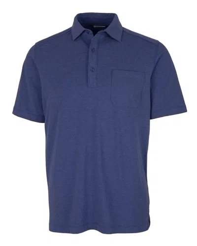Cutter & Buck Advantage Tri-blend Jersey Mens Pocket Polo Shirt In Blue