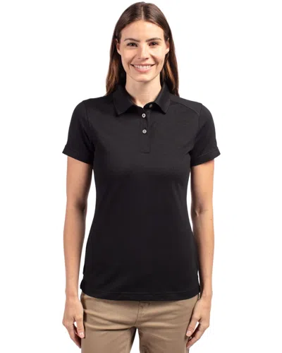 Cutter & Buck Advantage Tri-blend Pique Womens Polo Shirt In Black