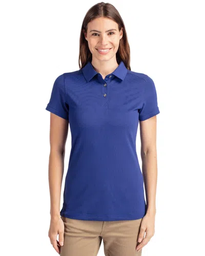Cutter & Buck Advantage Tri-blend Pique Womens Polo Shirt In Blue
