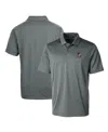 Cutter & Buck Arkansas Razorbacks Primary Team Logo Prospect Textured Stretch Polo In Steel