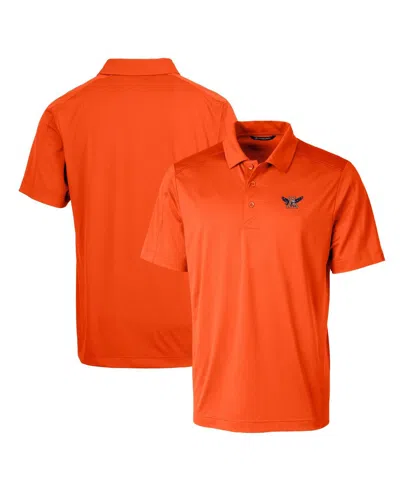 Cutter & Buck Auburn Tigers Primary Team Logo Prospect Textured Stretch Polo In Orange
