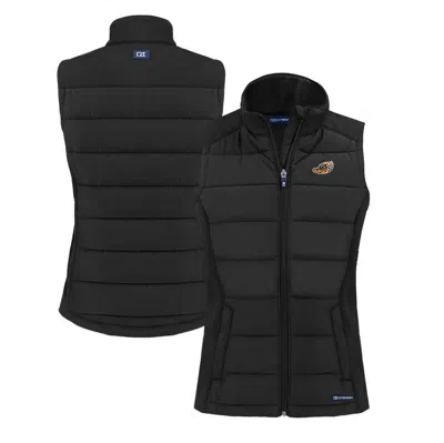 Cutter & Buck Black Akron Rubberducks Evoke Hybrid Primaloft Eco Softshell Recycled Full-zip Vest