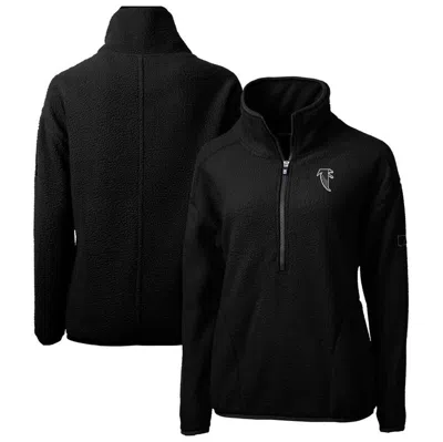 Cutter & Buck Black Atlanta Falcons Throwback Logo Cascade Eco Sherpa Fleece Half-zip Pullover Jacke