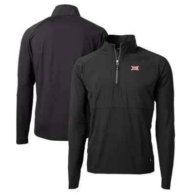 Cutter & Buck Black Big 12 Gear Adapt Eco Knit Hybrid Recycled Quarter-zip Pullover Top