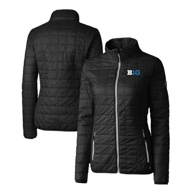 Cutter & Buck Black Big Ten Gear Rainier Primaloft Eco Insulated Full-zip Printed Puffer Jacket