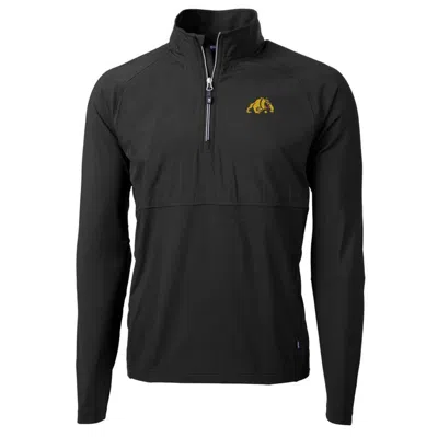 Cutter & Buck Black Bowie State Bulldogs Adapt Eco Knit Hybrid Recycled Quarter-zip Pullover Top