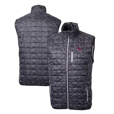Cutter & Buck Black Buffalo Bisons Rainier Primaloft Eco Insulated Full-zip Printed Puffer Vest In Gray