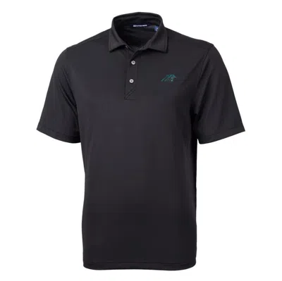 Cutter & Buck Black Carolina Panthers Virtue Eco Pique Recycled Polo In Brown