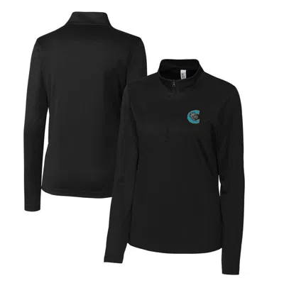 Cutter & Buck Black Charlotte Knights Clique Spin Eco Performance Half-zip