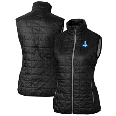 Cutter & Buck Black Detroit Lions Throwback Logo Rainier Primaloft Eco Full-zip Puffer Vest