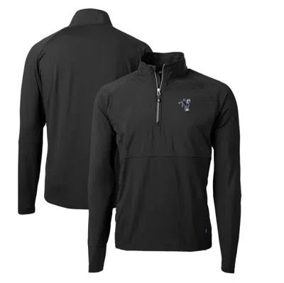 Cutter & Buck Black Indianapolis Colts Adapt Eco Knit Hybrid Recycled Quarter-zip Throwback Pullover