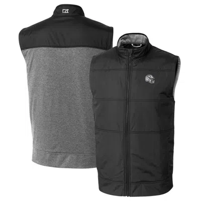 Cutter & Buck Black Indianapolis Colts Helmet Stealth Hybrid Quilted Windbreaker Full-zip Vest