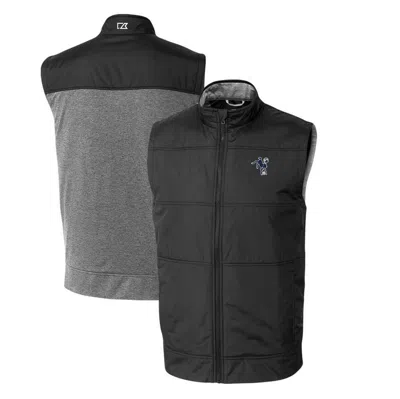 Cutter & Buck Black Indianapolis Colts Throwback Logo Stealth Hybrid Quilted Windbreaker Full-zip Ve