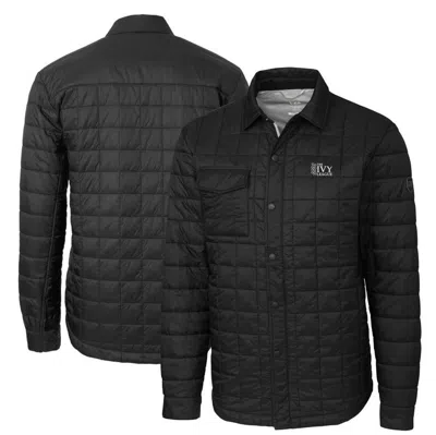Cutter & Buck Black Ivy League Rainier Primaloft Eco Insulated Quilted Button-up Shacket