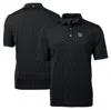Cutter & Buck Men's Black Detroit Lions Throwback Logo Virtue Eco Pique Tile Polo In Black