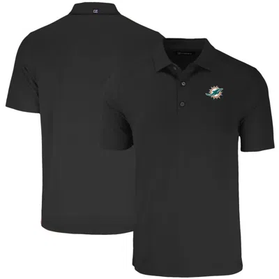 Cutter & Buck Black Miami Dolphins  Forge Eco Stretch Recycled Polo