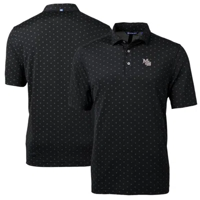 Cutter & Buck Black Mississippi State Bulldogs Vault Virtue Eco Pique Tile Recycled Polo