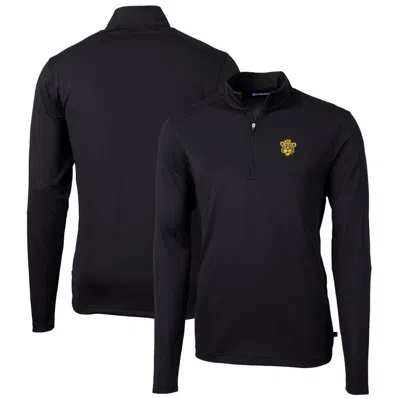 Cutter & Buck Black Missouri Tigers Virtue Eco Pique Recycled Quarter-zip Pullover Top