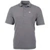 CUTTER & BUCK CUTTER & BUCK BLACK NEW YORK GIANTS BIG & TALL VIRTUE ECO PIQUE STRIPE RECYCLED POLO