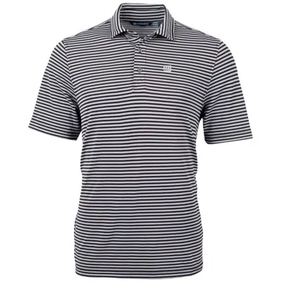 Cutter & Buck Black New York Giants Big & Tall Virtue Eco Pique Stripe Recycled Polo In Multi