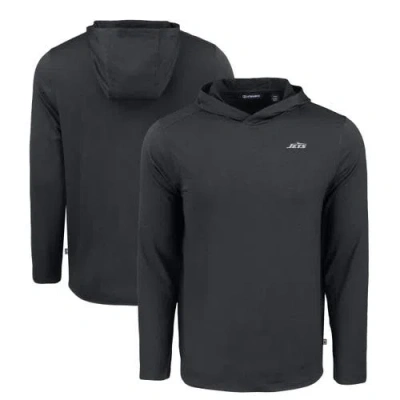 Cutter & Buck Black New York Jets Monochromatic Logo Coastline Epic Comfort Eco Recycled Long Sleeve