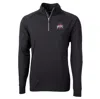 Cutter & Buck Men's Black Ohio State Buckeyes Adapt Knit Quarter-zip Pullover Jacket In Black