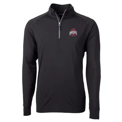 Cutter & Buck Men's Black Ohio State Buckeyes Adapt Knit Quarter-zip Pullover Jacket