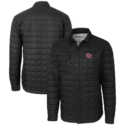 Cutter & Buck Black Oklahoma Sooners Vault Rainier Primaloft Eco Insulated Quilted Button-up Shacke