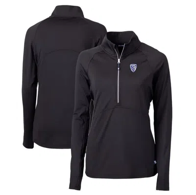 Cutter & Buck Black Pac-12 Gear Adapt Eco Knit Stretch Recycled Half-zip Pullover Top