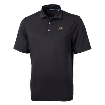 Cutter & Buck Black Purdue Boilermakers Big & Tall Virtue Eco Pique Recycled Polo