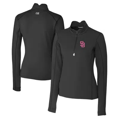 Cutter & Buck Black San Diego Padres City Connect Traverse Stretch Quarter-zip Pullover Top