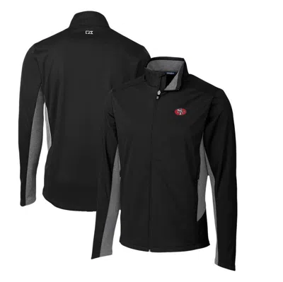 Cutter & Buck Black San Francisco 49ers Throwback Logo Navigate Softshell Full-zip Jacket
