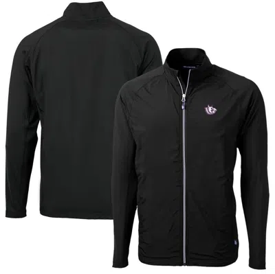 Cutter & Buck Black Tcu Horned Frogs Adapt Eco Knit Hybrid Recycled Big & Tall Full-zip Jacket