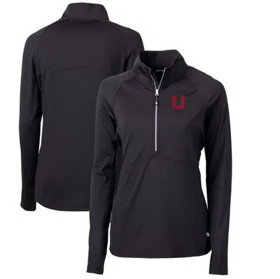 Cutter & Buck Black Utah Utes Adapt Eco Knit Stretch Recycled Half-zip Pullover Top