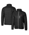 Cutter & Buck Black Virginia Tech Hokies Primary Team Logo Rainier Primaloft Eco Insulated Full-zip Puffer Jacket In Black
