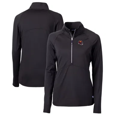 Cutter & Buck Black Washington Commanders Helmet Logo Adapt Eco Knit Stretch Recycled Half-zip Pull