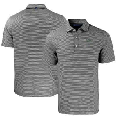 Cutter & Buck Black/white Ivy League Tri-blend Forge Eco Double Stripe Stretch Recycled Polo