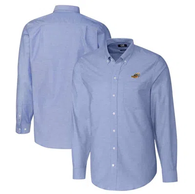 Cutter & Buck Blue Akron Rubberducks Oxford Stretch Long Sleeve Button-down Dress Shirt