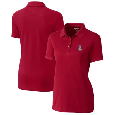 Cutter & Buck Cardinal Los Angeles Angels Americana Logo Advantage Drytec Tri-blend Pique Polo In Red