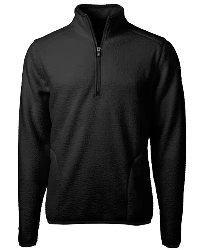Cutter & Buck Cascade Eco Fleece Mens Quarter Zip Jacket In Black