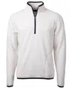Cutter & Buck Cascade Eco Fleece Mens Quarter Zip Jacket In White