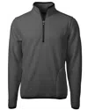 Cutter & Buck Cascade Eco Fleece Mens Quarter Zip Jacket In Black